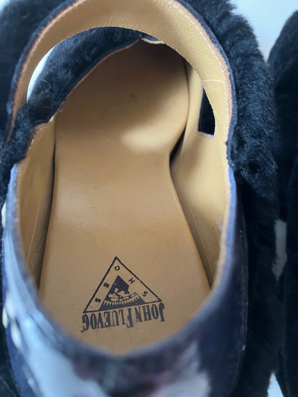 John Fluevog "Prepare Leader" Black Fuzzy Mary Jane Heels 9.5 - Picture 7 of 8